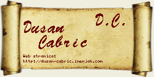 Dušan Čabrić vizit kartica